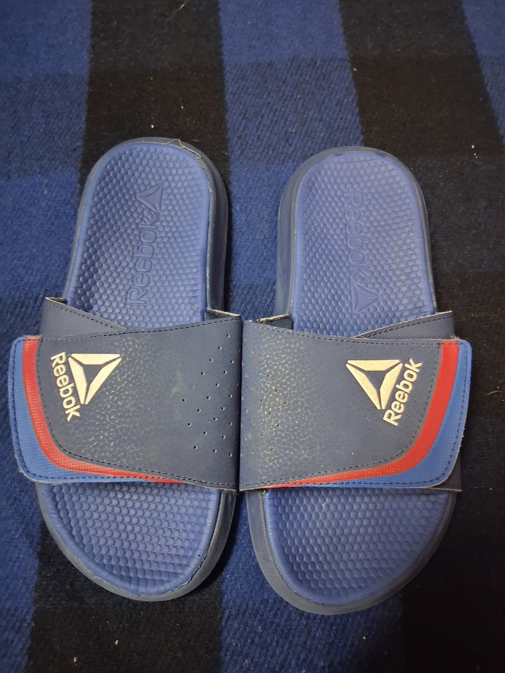 Reebok Kids Navy and Red Adjustable Slide Sandals